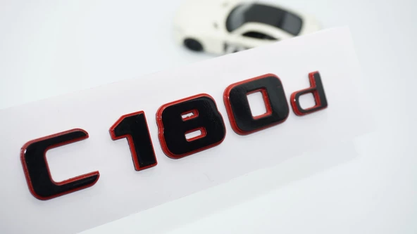 DK Tuning C 180d Bagaj Kırmızı Siyah ABS Yazı Logo Benz İle Uyumlu