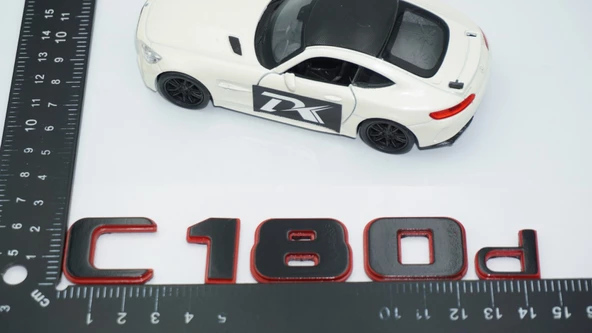 DK Tuning C 180d Bagaj Kırmızı Siyah ABS Yazı Logo Benz İle Uyumlu - 2