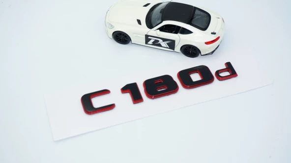 DK Tuning C 180d Bagaj Kırmızı Siyah ABS Yazı Logo Benz İle Uyumlu - 3