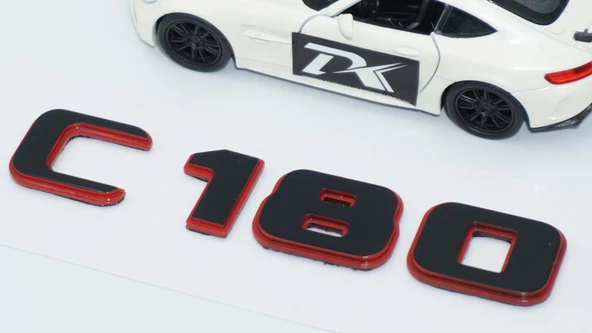 DK Tuning C 180 Bagaj Kırmızı Siyah ABS Yazı Logo Benz İle Uyumlu - 4