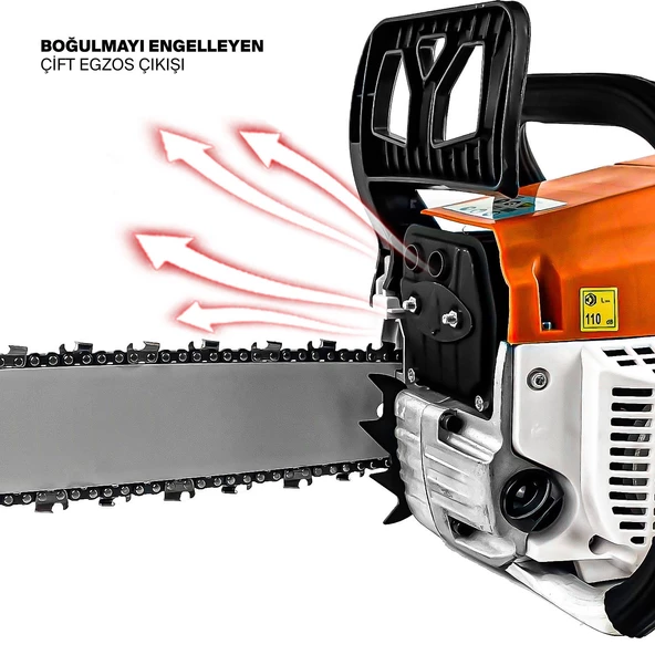 Anadolustrong ANS1041 2.9Hp Benzinli Motorlu Testere 45cm Palalı Motorlu Testere Hizar - 5