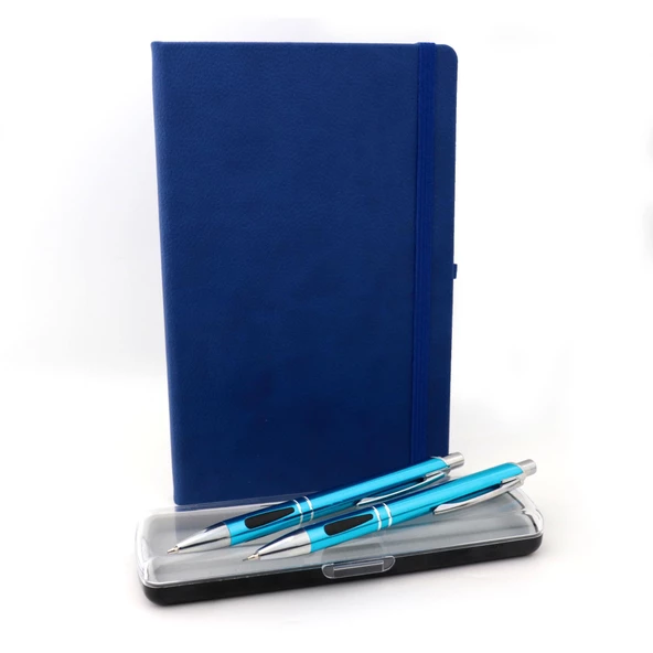 İsme Özel Lastikli Defter 2'li Tükenmez Versatil Kalem Seti - 8