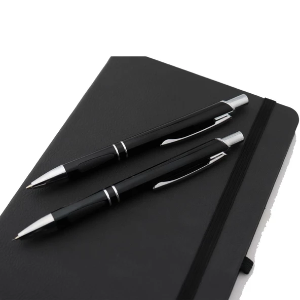 İsme Özel Lastikli Defter 2'li Tükenmez Versatil Kalem Seti - 11