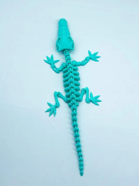 3D Hareketli İskelet Timsah Figürlü Oyuncak - Turkuaz - Resim 7