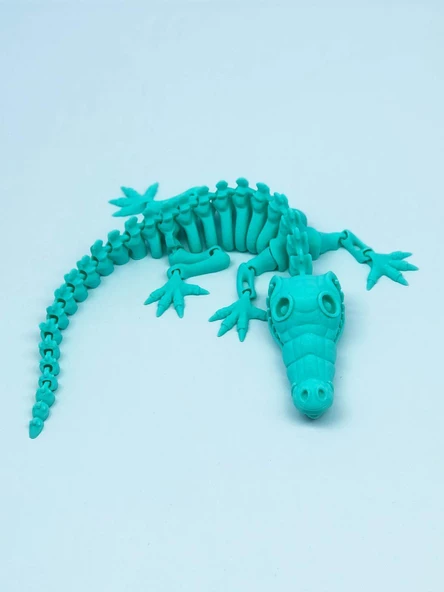 3D Hareketli İskelet Timsah Figürlü Oyuncak - Turkuaz - Resim 2