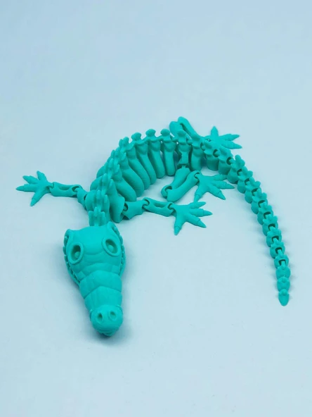 3D Hareketli İskelet Timsah Figürlü Oyuncak - Turkuaz - Resim 4