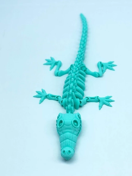 3D Hareketli İskelet Timsah Figürlü Oyuncak - Turkuaz - Resim 3