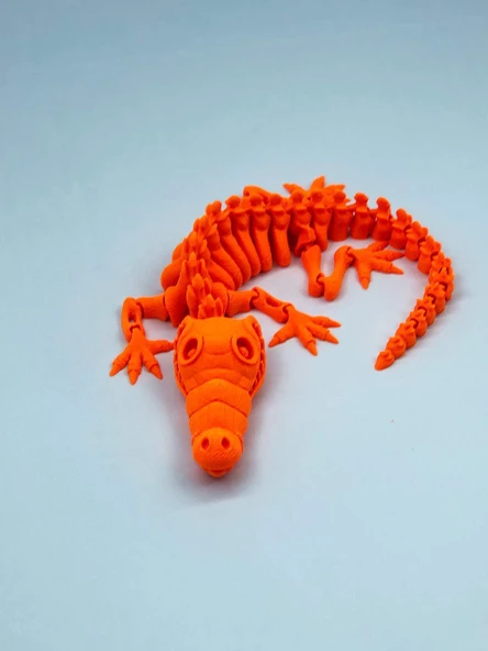 3D Hareketli İskelet Timsah Figürlü Oyuncak - Turuncu - 2