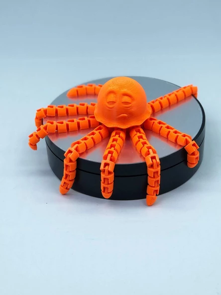 3D Hareketli Deniz Anası Oyuncak & Masa Dekoru -Turuncu - Resim 7