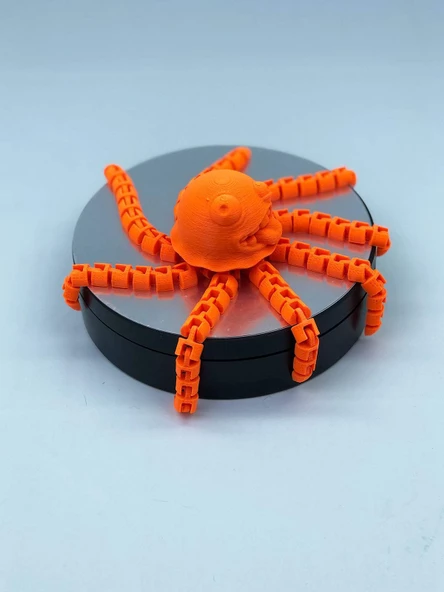 3D Hareketli Sevimli Deniz Anası Oyuncak & Masa Dekoru -Turuncu - Resim 2