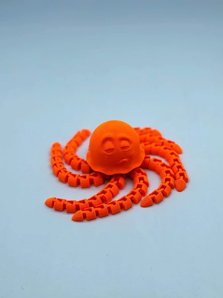 3D Hareketli Deniz Anası Oyuncak & Masa Dekoru -Turuncu - Resim 3