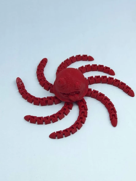 3D Hareketli Sevimli Deniz Anası Oyuncak & Masa Dekoru -Kırmızı - Resim 5