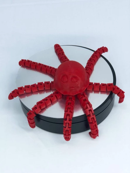 3D Hareketli Deniz Anası Oyuncak & Masa Dekoru -Kırmızı - Resim 5