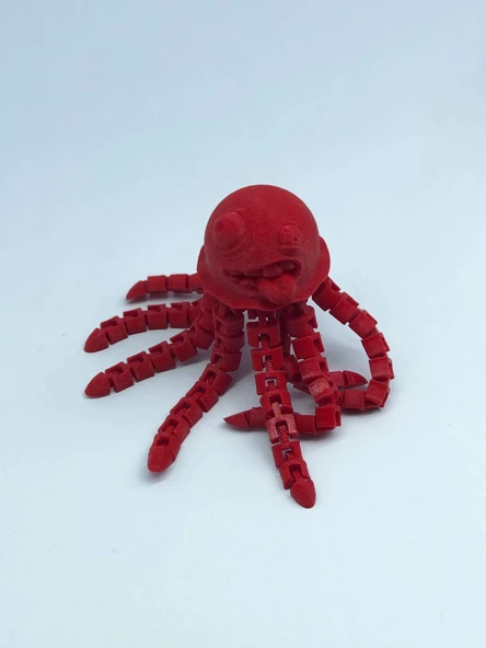 3D Hareketli Sevimli Deniz Anası Oyuncak & Masa Dekoru -Kırmızı - Resim 3