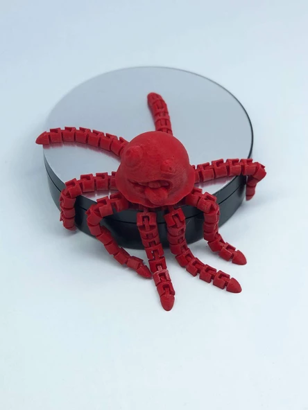 3D Hareketli Sevimli Deniz Anası Oyuncak & Masa Dekoru -Kırmızı - Resim 7