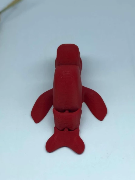 3D Hareketli Deniz Aygırı / Mors Figürlü Oyuncak - Kırmızı - Resim 4