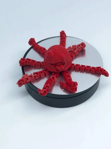 3D Hareketli Sevimli Deniz Anası Oyuncak & Masa Dekoru -Kırmızı - Resim 4