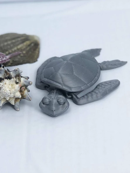3D Hareketli Kaplumbağa Figürlü Oyuncak - Gri - Resim 8