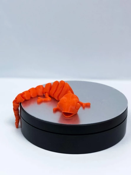 3D Hareketli Bukalemun Figürlü Oyuncak - Koyu Turuncu - Resim 5