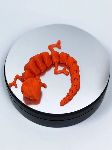 3D Hareketli Bukalemun Figürlü Oyuncak - Koyu Turuncu - Resim 2