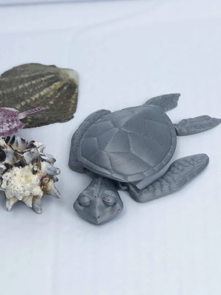 3D Hareketli Kaplumbağa Figürlü Oyuncak - Gri - Resim 2