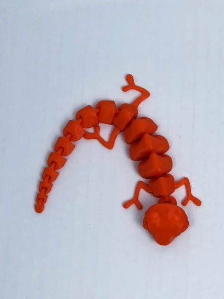 3D Hareketli Bukalemun Figürlü Oyuncak - Koyu Turuncu - Resim 6