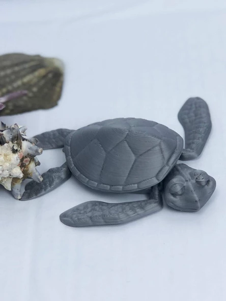 3D Hareketli Kaplumbağa Figürlü Oyuncak - Gri - Resim 7