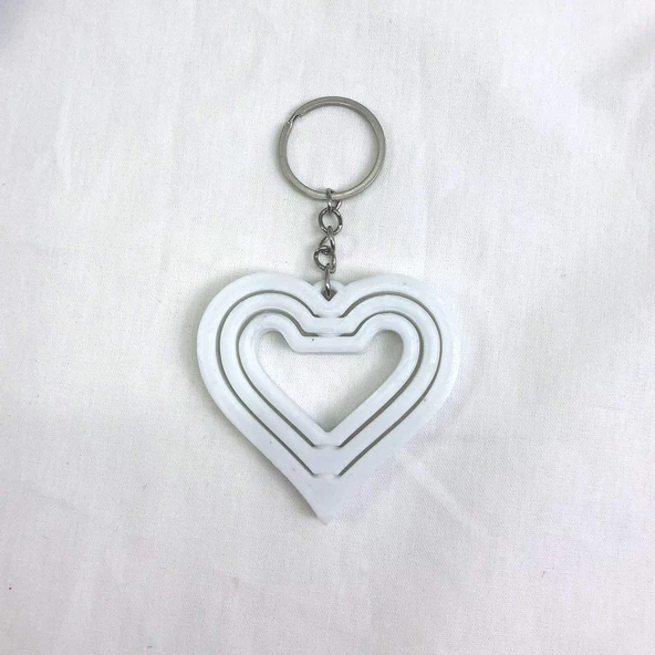 3D Üçlü Kalp Anahtarlık - Resim 8