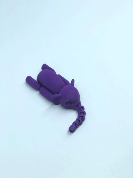 3D Hareketli Oyuncak Fil & Dekor - Mor - Resim 4