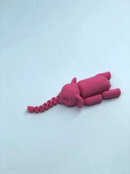 3D Hareketli Oyuncak Fil & Dekor - Pembe - 7