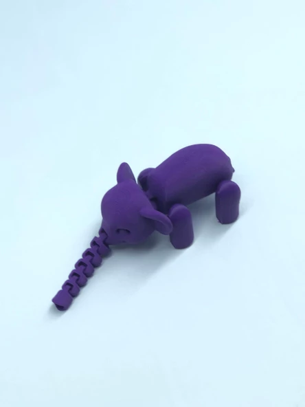 3D Hareketli Oyuncak Fil & Dekor - Mor - Resim 5