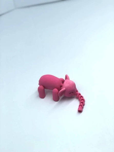 3D Hareketli Oyuncak Fil & Dekor - Pembe - 5