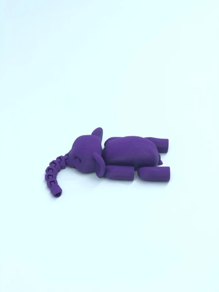 3D Hareketli Oyuncak Fil & Dekor - Mor ürün görseli 1