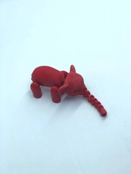 3D Hareketli Oyuncak Fil & Dekor - Kırmızı - Resim 7