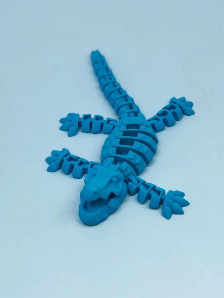 3D Hareketli Timsah Figürlü Oyuncak & Masa Dekoru -Mavi - Resim 8