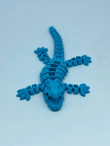 3D Hareketli Timsah Figürlü Oyuncak & Masa Dekoru -Mavi ürün görseli 1