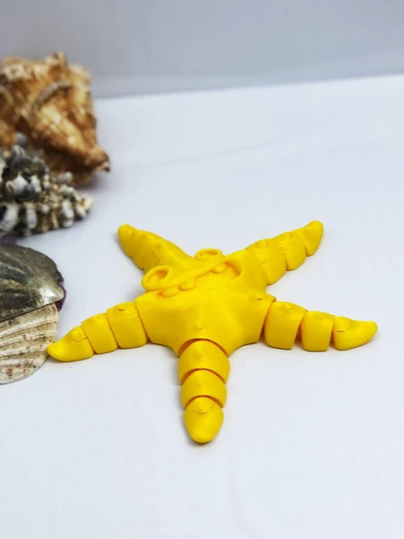 3D Hareketli Deniz Yıldızı Oyuncak - Sarı - Resim 4
