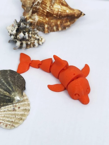 3D Hareketli Yunus Figürlü Oyuncak - Turuncu - 3