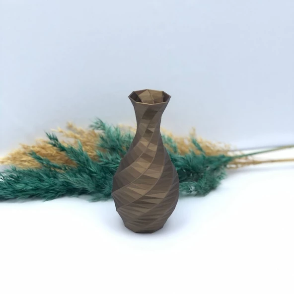 Modern Mini Vazo 15cm Altın Kahve - 6
