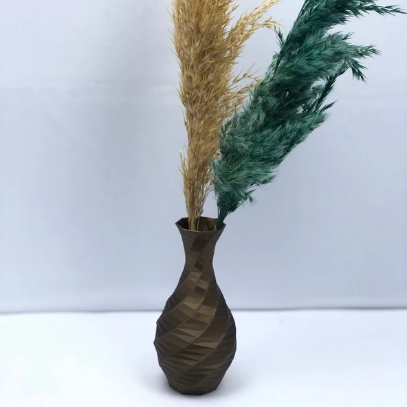 Modern Mini Vazo 15cm Altın Kahve - 4