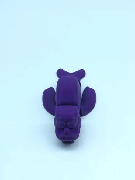 3D Hareketli Deniz Aygırı / Mors Figürlü Oyuncak - Mor - Resim 5