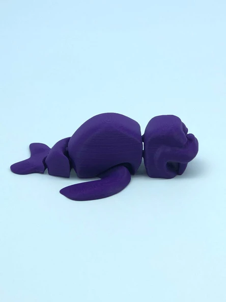 3D Hareketli Deniz Aygırı / Mors Figürlü Oyuncak - Mor - Resim 8