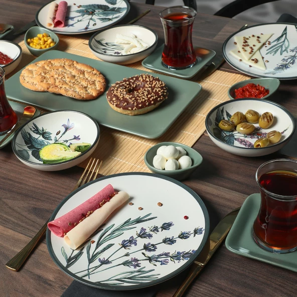 Keramika Keraart Çiçek Bahçesi Kahvaltı Takımı 21 Parça 4 Kişilik - 18939-40-42-43 - 4