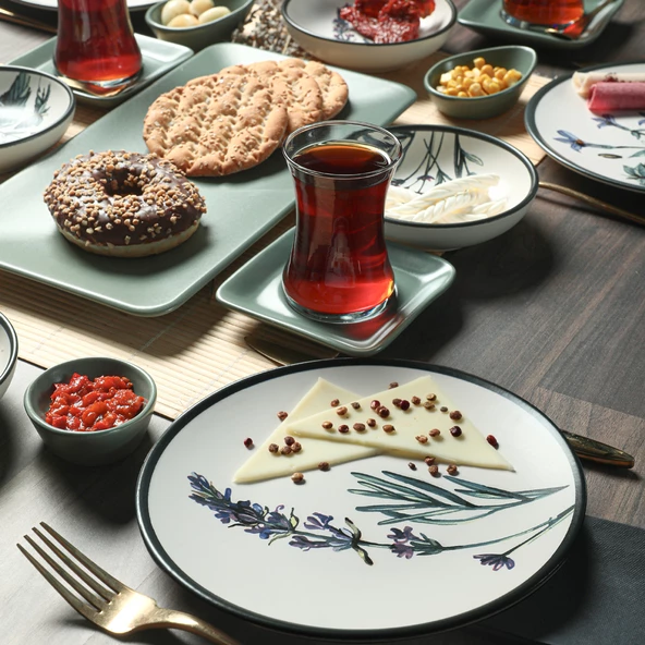 Keramika Keraart Çiçek Bahçesi Kahvaltı Takımı 21 Parça 4 Kişilik - 18939-40-42-43 - 5