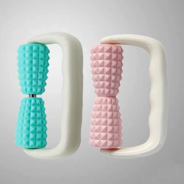 2 Tekerli Tırttıklı Selülit Masaj Silindiri Selülit Roller