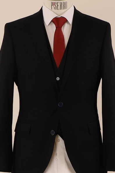 Yelekli Takım Elbise Slim Fit - 5