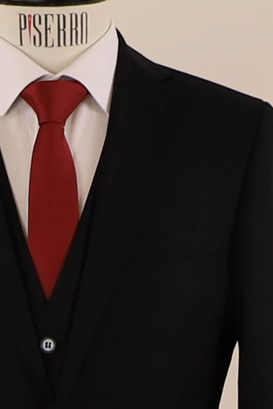 Yelekli Takım Elbise Slim Fit - 6