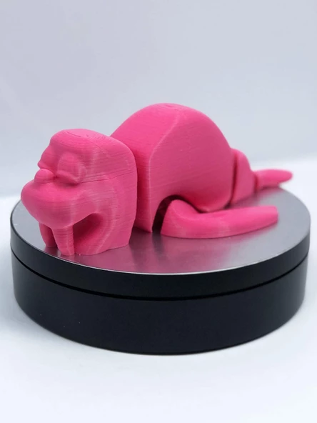 3D Hareketli Deniz Aygırı / Mors Figürlü Oyuncak - Pembe - 2