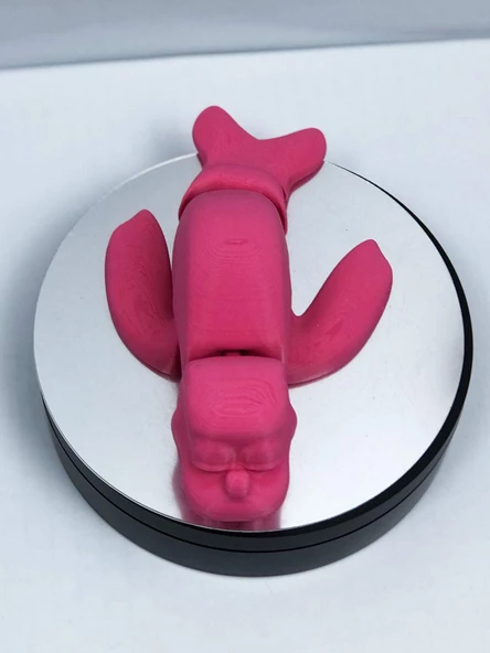 3D Hareketli Deniz Aygırı / Mors Figürlü Oyuncak - Pembe - 3