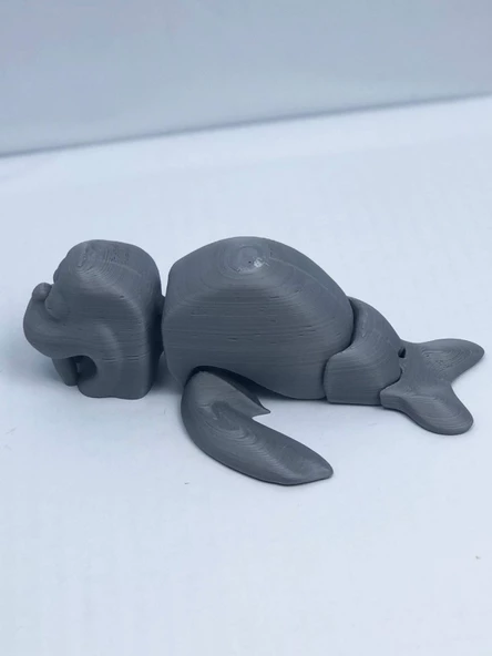 3D Hareketli Deniz Aygırı / Mors Figürlü Oyuncak - Gri - Resim 2